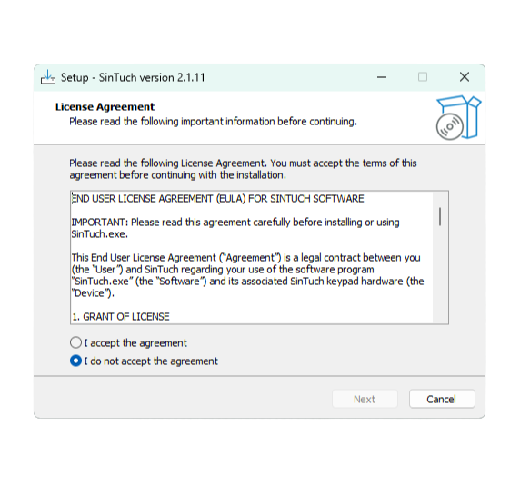 Installation Wizard Interface